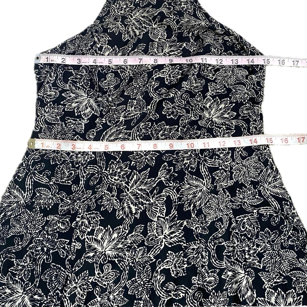 ABERCROMBIE & FITCH Y2K Floral Print High Neck Racerback Midi Dress SZ XS Boho - Picture 8 of 9